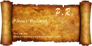 Pávai Roland névjegykártya