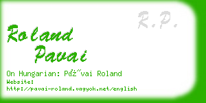 roland pavai business card